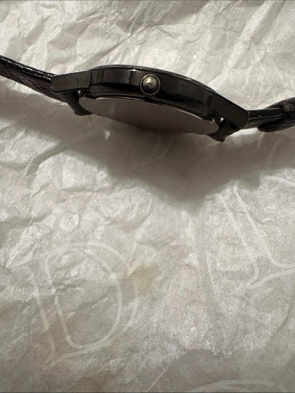 Movado Black Watch with Gold Hands - Picture 7 of 9
